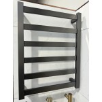 Heated Towel Rail 6 Bar Thick Square Gunmetal
